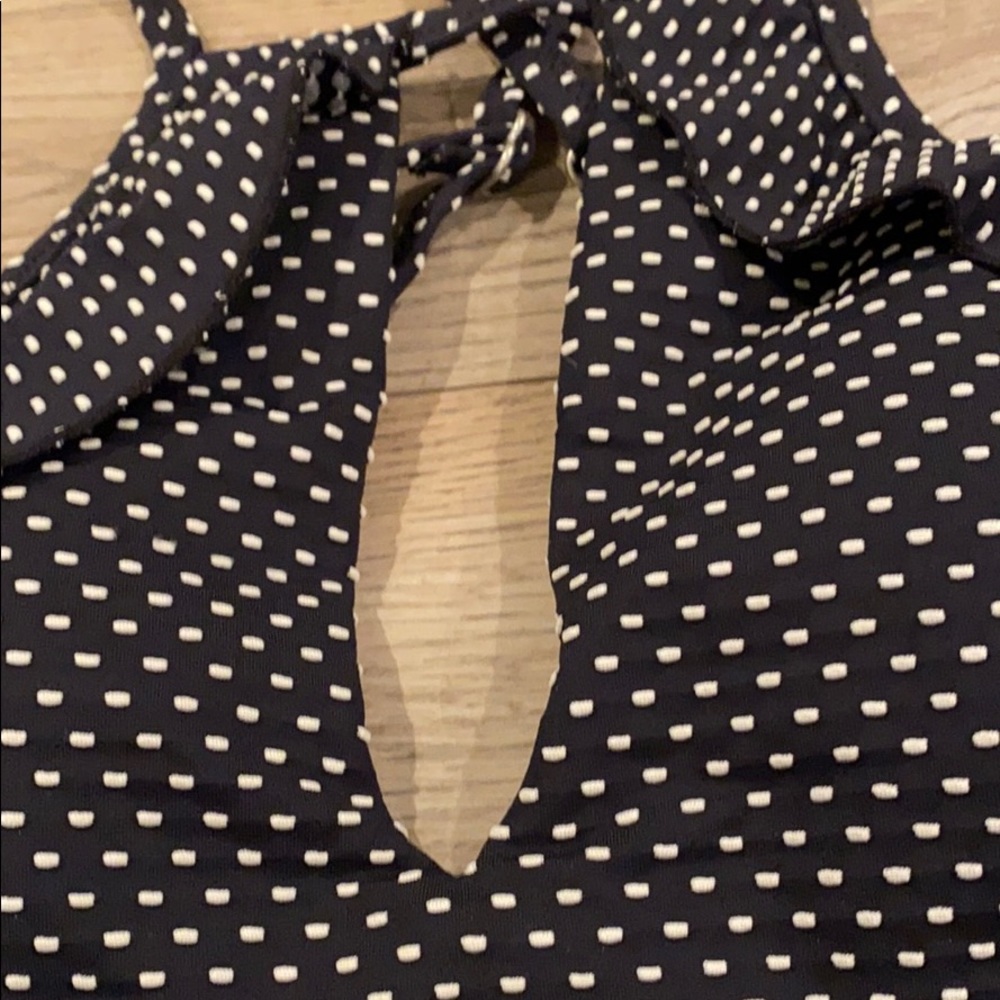 Red Carter Polka Dot Ruffle One-Piece - Picture 3 of 8
